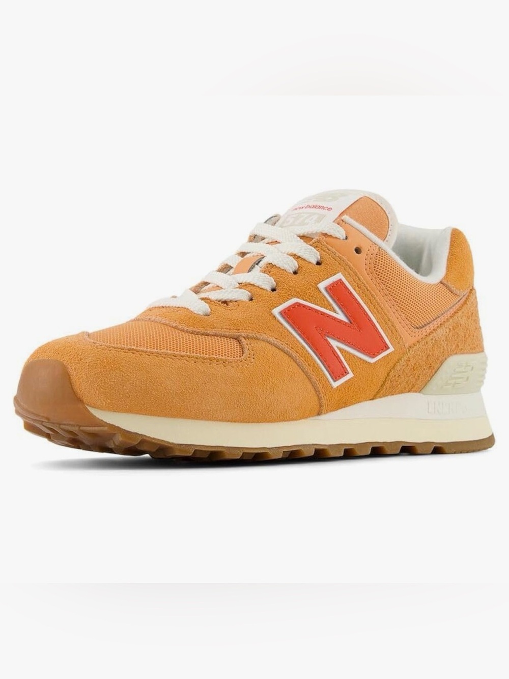 New Balance Women's 574 V2 Sneaker, Copper/Neo Flame/Sea Salt, 8